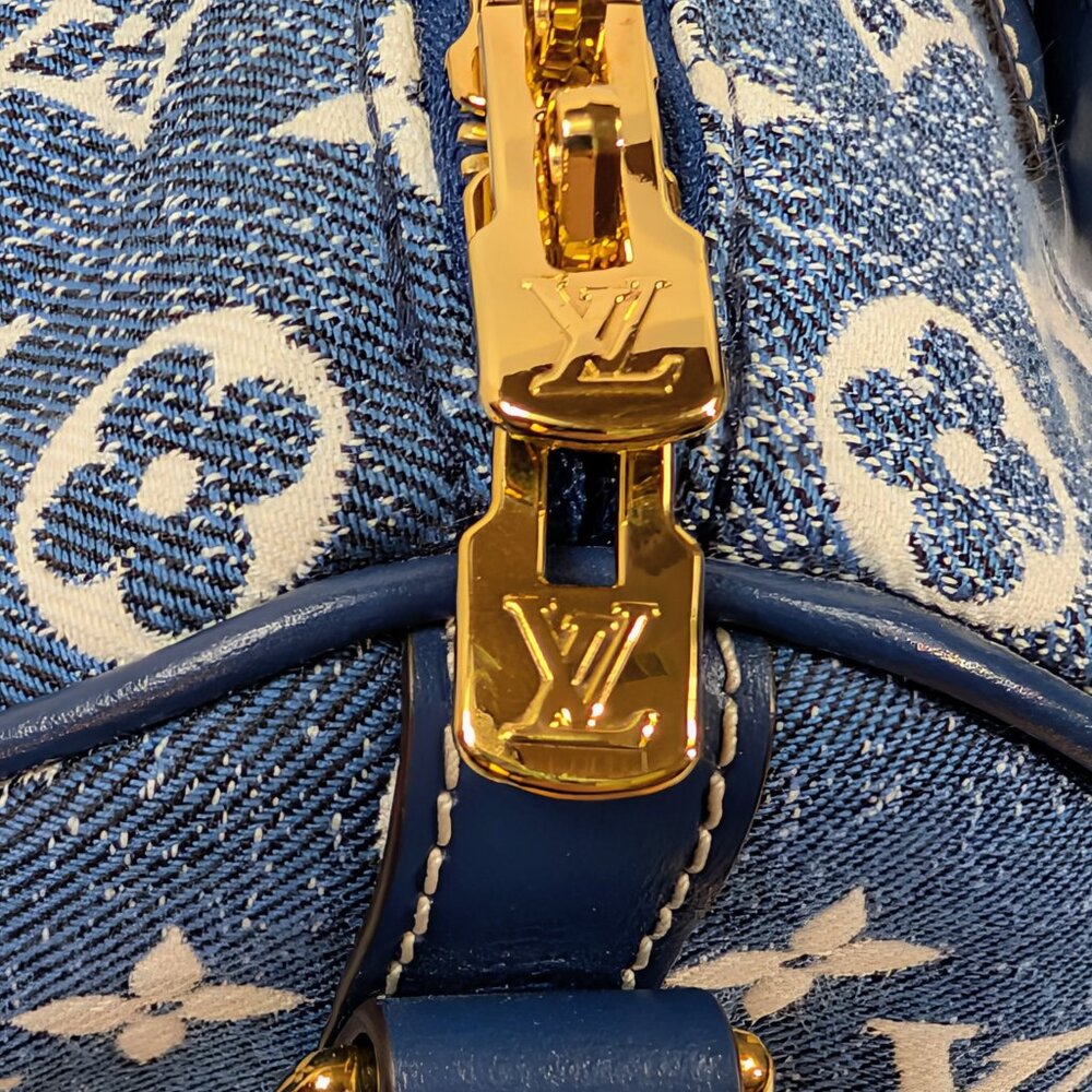 Louis Vuitton Denim Jacquard Monogram Speedy Bandoulière 25 - Picture 14 of 16